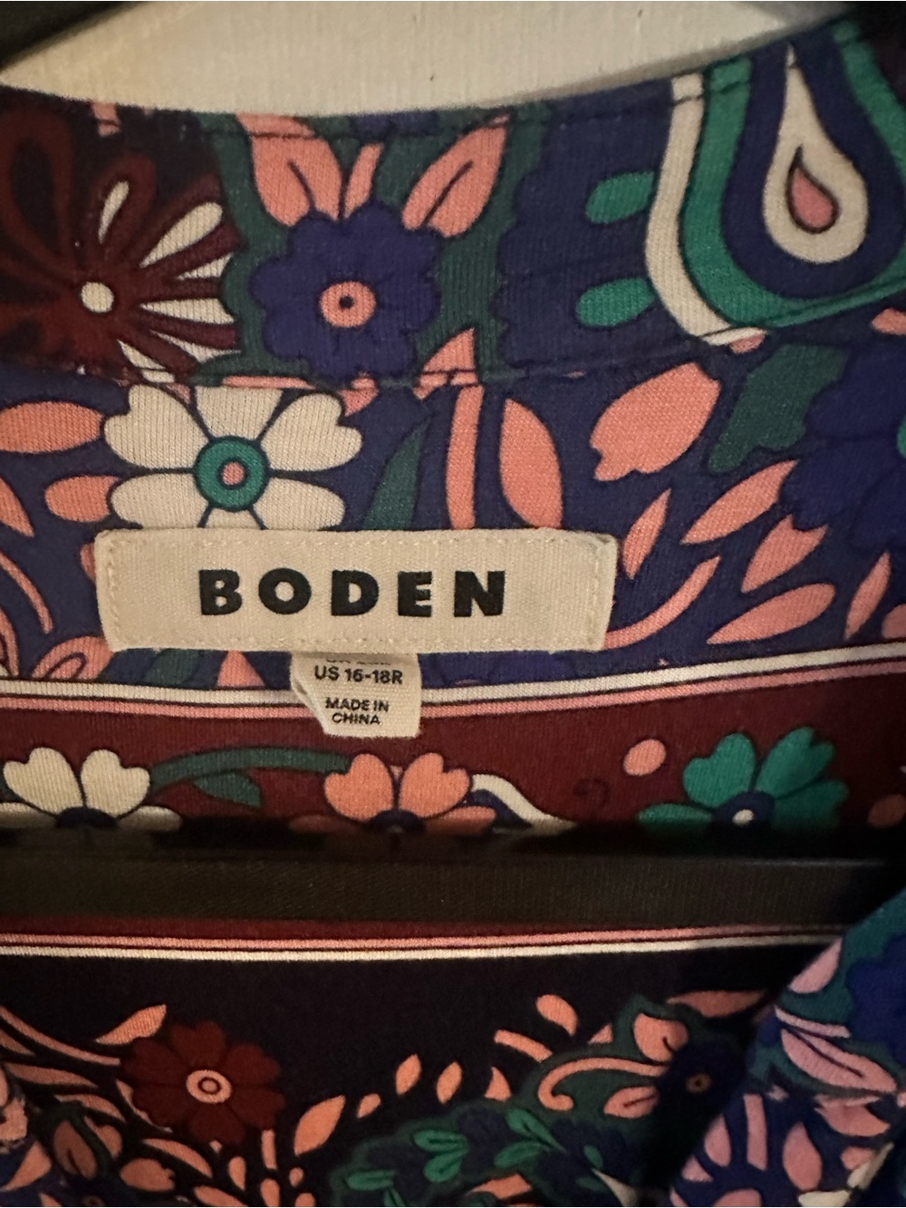 Boden Navy Floral Paisley Tiered Maxi Dress - Picture 3 of 5